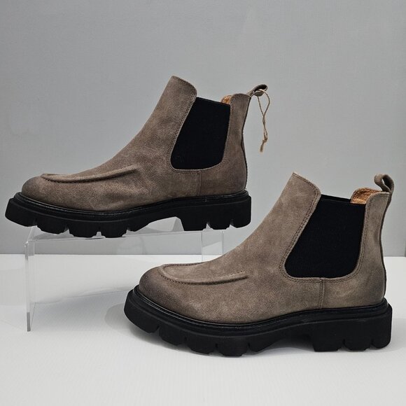 NEW Sofft Samira Ankle Boot Womens 8  Taupe Suede Waterproof Chelsea Lug Sole - Picture 2 of 14